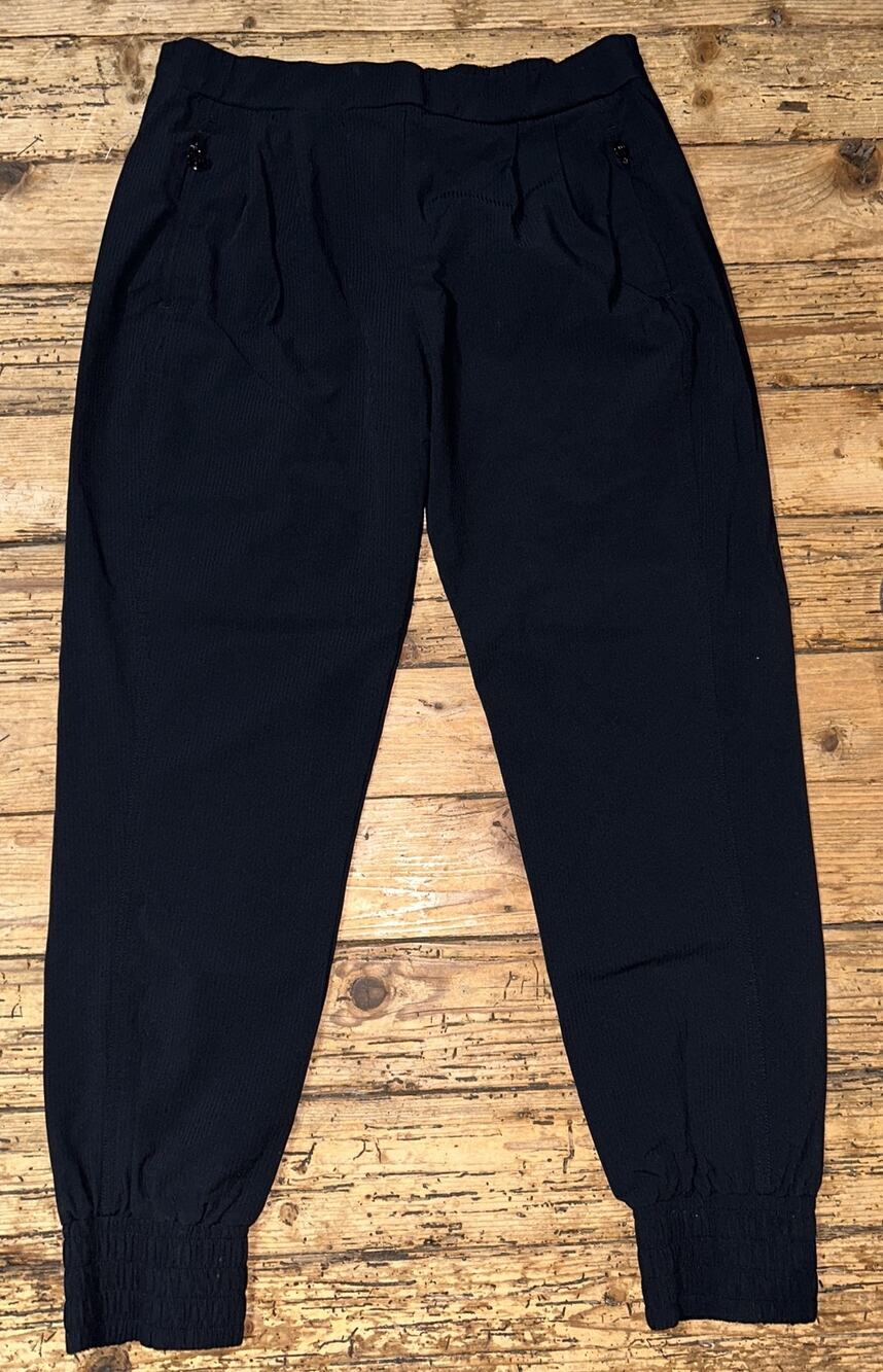 LJ Black Premium Womens Size M Pleated Front Joggers With Side Zippers